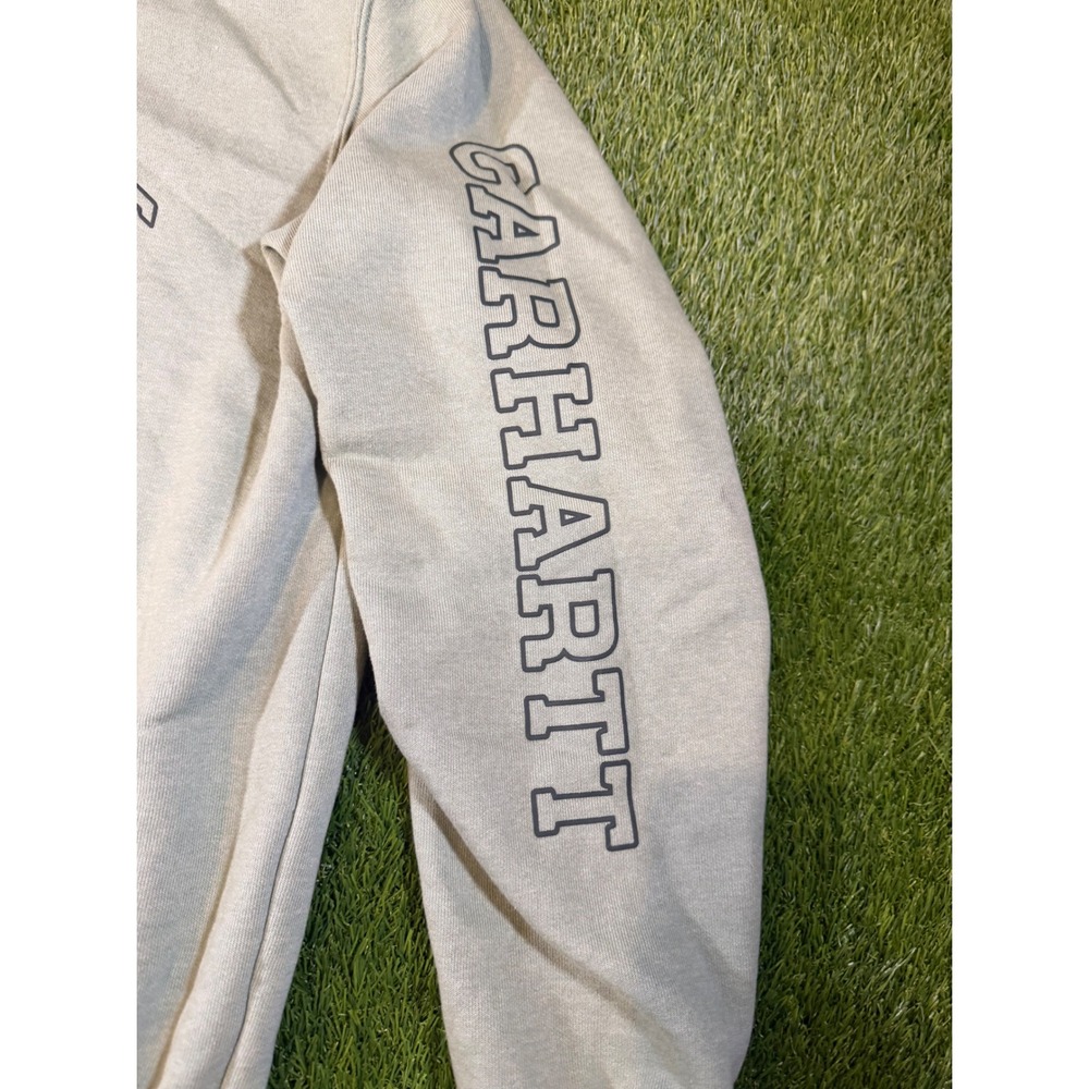 Carhartt Mens Loose Fit Graphic Hoodie Sage Green Spellout Logo Size Medium - Picture 3 of 7
